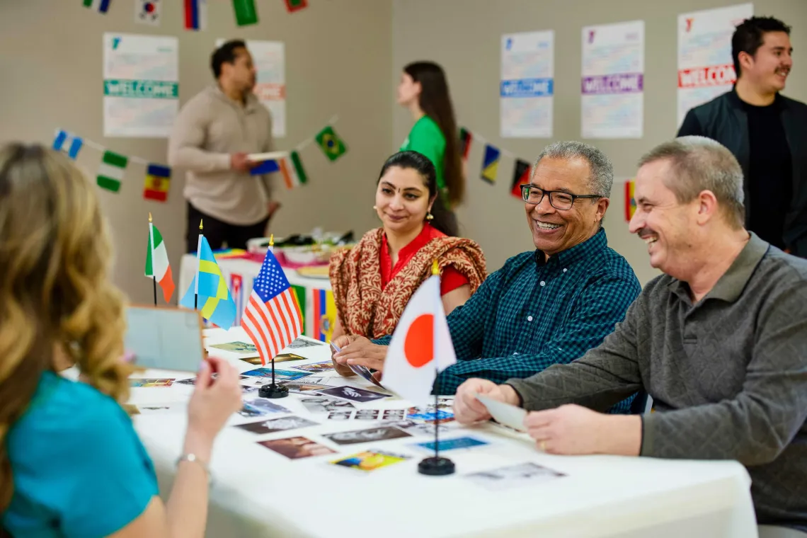 Group of volunteers and members meeting